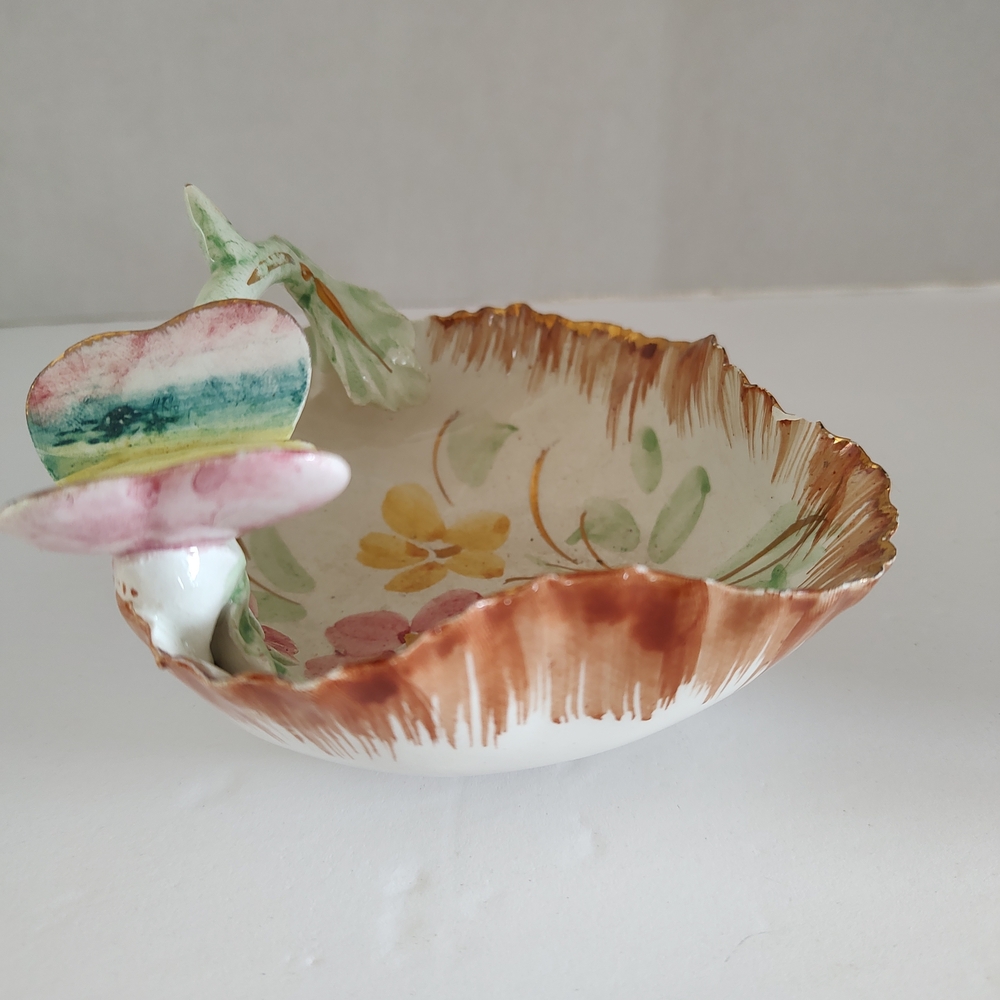 Vintage Italy Handcrafted Floral Ceramic Bowl